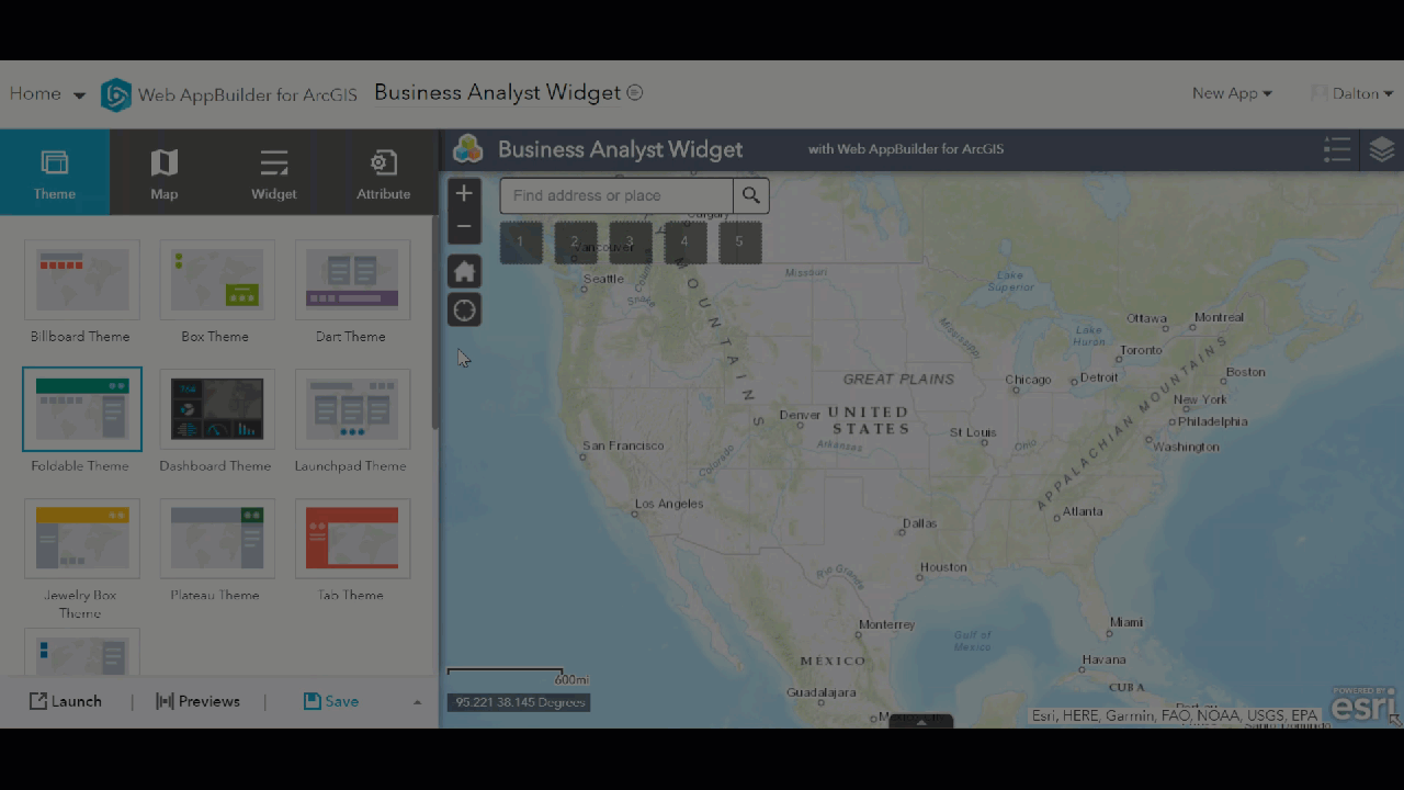 business analyst widget web appbuilder